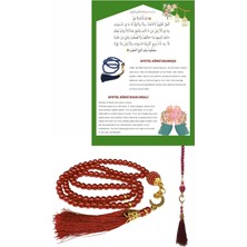 Durukar Namaz Tesbihi Vavlı 99'lu Cam Incili Ayet-El Kürsi Dua Kartı Ile Fuşya Renk Hediyelik