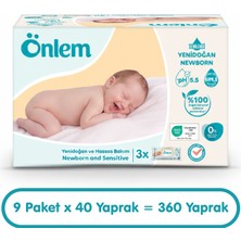 Önlem Yenidoğan Hassas Bakım Islak Havlu Mendil  40X9 360 Yaprak