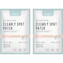 Skygo Stopever Clearly Spot Patch, Sivilce Karşıtı Şeffaf Plaster 2'li Paket | Ultra Ince, Hidrokolloid + Niacinamide + Salicylic Asit Içerikli Akne Karşıtı Yüz Bandı | 48 Adet (2 x 24)