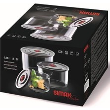 Skygo Yuvarlak 3’lü Borosilikat Cam Saklama Kabı Seti, 0.35 L + 1.00 L + 2.00 L, Sızdırmaz Kapak, Mikrodalga-Fırın-Buzdolabı-Bulaşık Makinesi Uyumlu