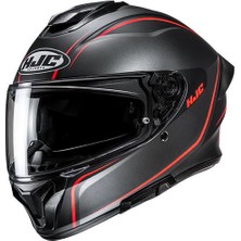 Hjc C71 Quez MC1SF Kapalı Motosiklet Kaskı Siyah Kırmızı