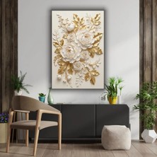 Gold Temalı Dekoratif Cam Tablo