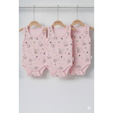 Kiddy Boo %100 Pamuklu 3 Lü Kampanyalı 6-9 ,18-24 Ay Arası Kız Erkek Bebek Zıbın Çıtçıtlı Body