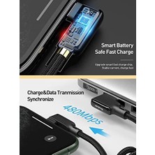 Skygo Mcdodo CA-7300 Lightning 90 Derece Spiral Ledli Örgü Kablo 3A 1.8m