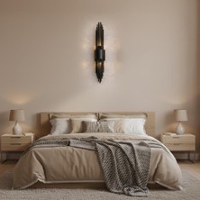 Elizim Home Lighting Elara Ledli Siyah Pilli Aplik