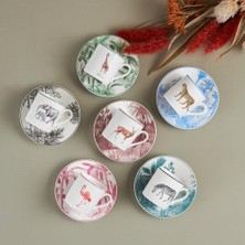 Skygo 153.03.06.4676 Jungle 6 Kişilik Kahve Fincanı, Çok Renkli