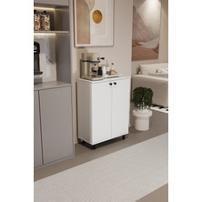 Miora Modern Çok Amaçlı Ayaklı Dolap 2 Kapaklı Raflı Mutfak Banyo Balkon Ayakkabılık Dolabı