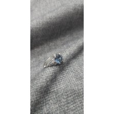 Jane Silver 925 Ayar Gümüş Mavi Safir Taşlı Yüzük