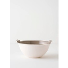 Feyza Design Pratik ve Şık Bej Handle Kaseli Süzgeç 25,5X25,5X10,8 cm