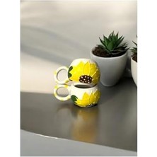 Skygo 2 Li Ayçiçek Kabartmalı Model Hediyelik Seramik