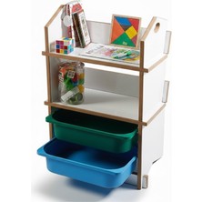 Missidea Sepetli Çocuk Kitaplık ve Oyuncak Saklama Ünitesi