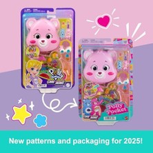 Skygo Polly Pocket™ Care Bears Mikro Oyun Seti Polly ve Care Bears Bebekler ve Oyun Seti, Oyuncak Araba ve Temalı Aksesuarlar, Mini Seyahat Oyuncağı JCC14