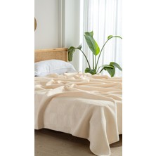 Kare Desenli Waffle Pike Yatak Örtüsü - %100 Pamuk, Modern Geometrik Dokuma, Nefes Alan Yumuşak Dokulu Pike (Tek ve Çift Kişilik)