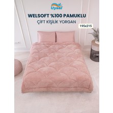 Uysal Yorgan Welsoft Akfil Midye Desen Çift Kişilik Yorgan PUDRA