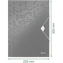 Skygo 45990051 Wow A4 Ince Lastikli 3 Katlı Dosya, Metalik Buz Mavisi, 150 Sayfa Kapasiteli