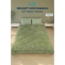 Uysal Yorgan Welsoft Akfil Midye Desen Çift Kişilik Yorgan YEŞİL