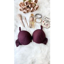 Aysemin Lingerie 5124 Metal Aksesuarlı Dantelli Balenli Destekli Push Up Sütyen
