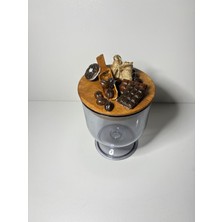 Feyza Design Ahşap Kapaklı Akrilik Alçı Seramik Kavanoz Şık ve Kullanışlı Tasarım