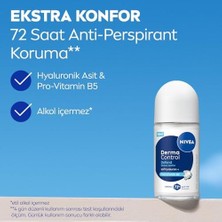 Skygo Nıvea Kadın Roll On Deodorant Derma Control Defend 50 Ml,tahrişe Karşı Koruma, 72 Saat Anti Perspirant Koruma,alkolsüz Formül,hyaluronik Asit, Provitamin B5
