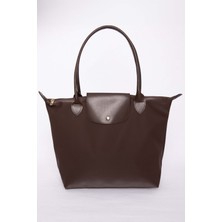 DMC Deri Kapaklı El & Omuz Çantası Kahve