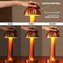 Skygo Yemek Masası Lambası Şarjlı Otel Restoran Masa Lambası Dimmerli Dekoratif Lizbon Dokunmatik Sunum Lambası 3 Kademeli Işık Modu Restaurant Masa Üstü Lamba