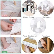 Skygo 5 Metre Su Sızdırmaz Çift Taraflı Şeffaf Bant LTS-BND07 (Uzunluk 5m, GENIŞLIK:30MM, Kalınlık:1mm) Ekstra Güçlü Yıkanabilir Ince Bant, Halı, Ev, Mutfak, Banyo, Araba Veya Ofis