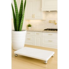 Feyza Design Mermer Yağlık Altı Stant, Ayaklı Sunumluk ve Sabunluk, 24X12 cm