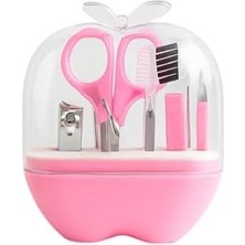 Skygo Manikür & Pedikür Seti – Elma Şekilli 9’lu Pembe, Taşınabilir El ve Tırnak Bakım Kiti