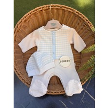 bebexy Çizgi Detaylı  Mavi Tulum