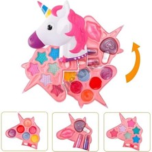 Skygo Kız Çocukları Için Sürülebilir Şekilli 3 Katlı Makyaj Seti Oyuncak Kozmetik Malzemeleri