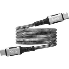Skygo Hkm Tech Dynamıc 60W Hızlı Şarj, Mıknatıslı, Type-C To Type-C Şarj ve Data Aktarım Kablosu, 1 Metre, Siyah