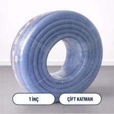 DRS Yapı Süper Örgülü Şeffaf Bahçe Sulama Hortumu - 1 Inç 50 Metre