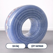 DRS Yapı Süper Örgülü Şeffaf Bahçe Sulama Hortumu - 3/4 Inç 100 Metre