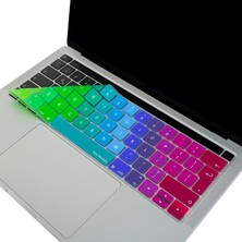 Skygo MacBook Klavye Koruyucu Silikon Kılıf Avrupa Ingilizce Baskılı Uk-Ters L Enter Tipi Touchbar Pro 13-15 Inç A1706,A1989,A2159,A1707,A1990 Uyumlu,ince Hafif Yıkanabilir Klavye Filmi Pembe Yeşil