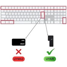 Skygo Keyboard 3 A2520 Numerik Türkçe Q Klavye Koruyucu – Iso Ters L Enter Uyumlu Ultra Ince Clear Silikon Kaplama Toz ve Sıvı Koruma Transparent Keyboard Cover Şeffaf