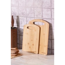 Feyza Design Bambu Kesme Tahtası Çiftli Set 28/33 Cm, Şık ve Kullanışlı Mutfak Gereci