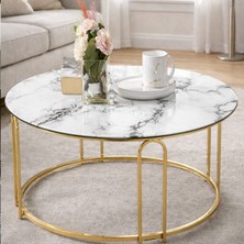 Lenka Orta Sehpa Yuvarlak Gold Metal - Sedaş-Lenka-Orta-Gold