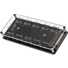 Skygo Rgb LED 3 Pin 11 Port 5V Sata Power Güç Fan Çoklayıcır Şerit Hub Kablo Splitter