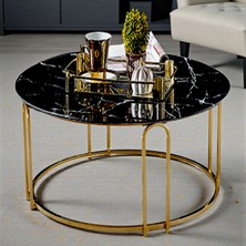 Lenka Orta Sehpa Yuvarlak Gold Metal - Sedaş-Lenka-Orta-Gold