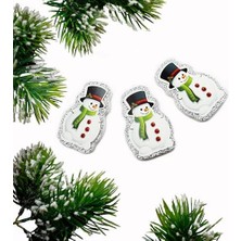 Skygo Asılabilir Gümüş Kenarlı Kardan Adam Strafor Yılbaşı Süsü (6’lı Set)