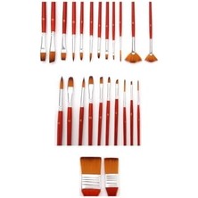 Skygo Kırmızı 24 Parçalı Profesyonel Sanat Fırça Seti Çantalı Yağlıboya Akrilik Guaj