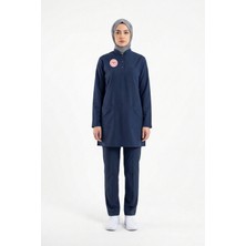 Pratik Medikal Hemşire Forması Likralı Scrubs Tesettür Takım Patriot Blue Yeni Yönetmelik