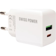 Skygo Power 3A Pd/qc Hızlı Şarj Başlık Çift Giriş Sws-C1 - Beyaz