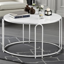 Lenka Orta Sehpa Yuvarlak (Temperi) Cam Gümüş Metal - Sedaş-Lenka-Orta-Gümüş