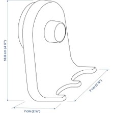 Skygo Vantuzlu Kanca, Gri-Yeşil, 7X11 cm