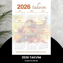 Durukar Takvim 2026 Premium A4 300 gr Dijital Baskı Turuncu