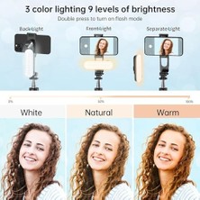 Skygo LED Işıklı Selfie Çubuğu & – 111 cm Uzatılabilir, 360° Döner Telefon Tutucu, Çıkarılabilir Bluetooth Kumanda, 3 Renk Modu & 9 Parlaklık Seviyesi, ve ile Uyumlu