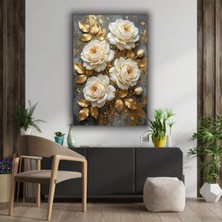 Gold Temalı Dekoratif Cam Tablo