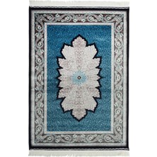 Kilim Co. Klasik Desenli Mavi Renk Bambu Halı