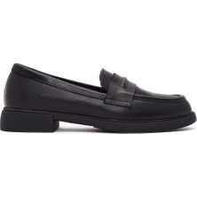 Derimod Kadın Siyah Deri Maskülen Loafer 26PFD180418